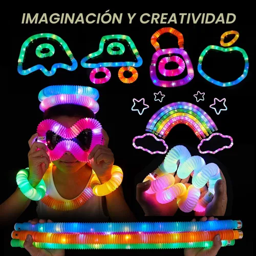 Miniatura 3 de 24 tubos LED para estallar, tubos luminosos que brillan en la oscuridad, suministros de fiesta que brillan en la oscuridad, juguetes sensoriales