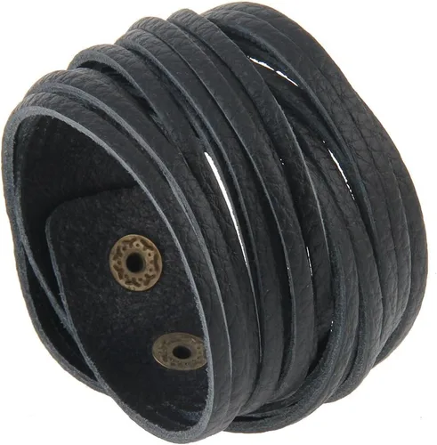 GelConnie - Brazalete de piel, brazaletes trenzados punk, pulseras rock de piel, brazaletes góticos con correa ajustable, para hombre, mujer.