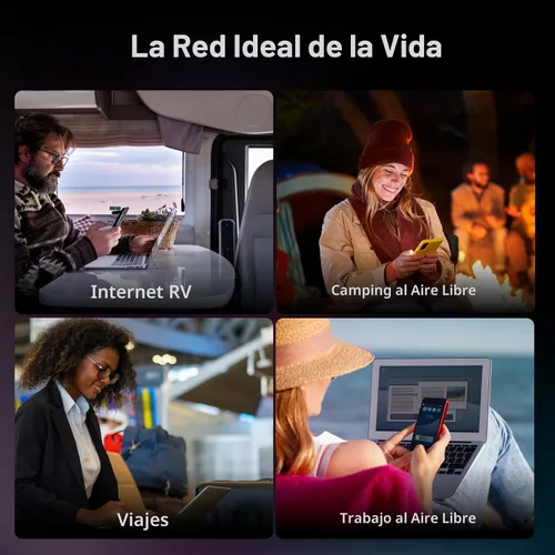 Miniatura 7 de GlocalMe DuoTurbo 4G LTE Hotspot WiFi portátil para viajes en más de 200 países, dispositivo de punto de acceso móvil con datos globales de 1.1GB