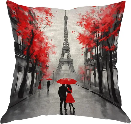 Miniatura 17 de Moslion Fundas de almohada de hojas de arce, funda de almohada de otoño con hojas de arce, 18 x 18 pulgadas, lona de algodón y lino, funda
