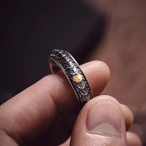 Miniatura 221 de Anillo de plata de ley 925, minimalista, ajustable, hecho a mano, para mujeres y niñas