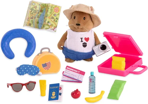 Miniatura 8 de Li'l Woodzeez Juego de soporte de limonada con figura de conejo, juego de juguetes de 25 piezas que incluye comida de juego y accesorios