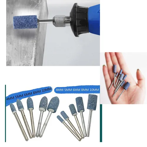 Miniatura 2 de 100 piezas de pulido de cerámica pulido cabeza de pulido de piedra de cerámica montado abrasivo vástago 1/8 pulgadas compatible con accesorios