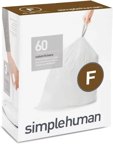 Miniatura 18 de simplehuman Forro para bote de basura de ajuste personalizado, 45 litros/12 galones, 20 unidades (paquete de 2)
