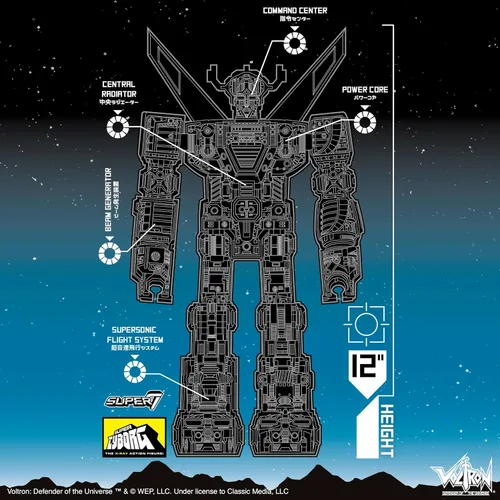 Miniatura 4 de Super7 Super Cyborg Voltron - Figura de acción Voltron de 11 pulgadas con accesorios, coleccionables clásicos de dibujos animados y juguetes retro