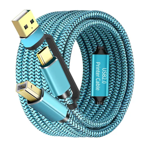 Miniatura 8 de Cables de impresora USB C/A de 10 pies, cable de impresora USB C/A a USB de nailon trenzado [nunca se rompe] de alta velocidad [Plug and Play]