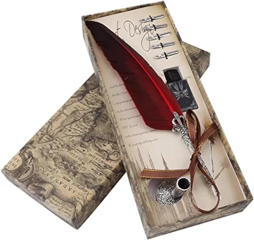 Juego de bolígrafos de caligrafía antigua, escritura de caligrafía antigua, bolígrafo de regalo ejecutivo antiguo para la escuela, 5 puntas de