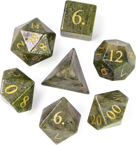 Miniatura 35 de UDIXI Juego de dados de piedras preciosas de amatista, dados DND de piedra de cristal D&D con estuche de regalo para juegos de rol y juegos de mesa