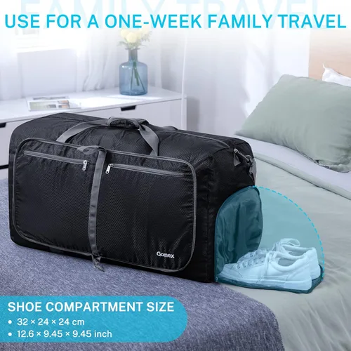 Miniatura 6 de Gonex Bolsa de viaje plegable 150L Negro y Rojo