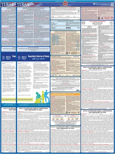Miniatura 13 de Póster de la ley laboral Texas 2026 – Cumplimiento estatal y federal – OSHA, EEOC, FMLA, salario mínimo – Póster de empleo duradero, laminado e