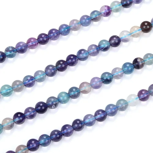2 hebras Adabele de fluorita púrpura natural de grado A, cuentas sueltas de cristal de 8 mm, piedras preciosas curativas, cuentas redondas, Fluorita