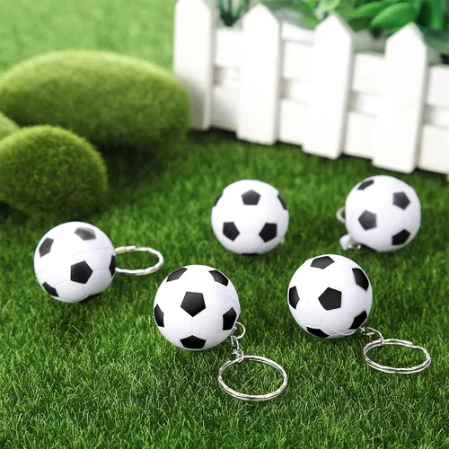 Miniatura 6 de Blulu Paquete de 30 llaveros de fútbol, pelota de estrés de rugby, pelota deportiva, para niños, escuela, carnaval, recompensa, bolsas de fiesta