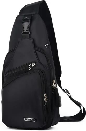 Bolso bandolera pequeño para hombres y mujeres, resistente al agua, con una correa, bolso cruzado en el pecho para senderismo y viajes