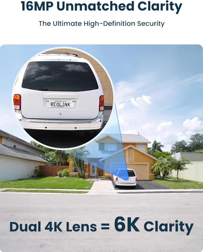 Miniatura 2 de Cámara de seguridad REOLINK WiFi de 16MP para exteriores, ángulo ultra amplio de 180°, Duo 3 WiFi, Wi-Fi 6 de 2.4/5GHz, detección inteligente