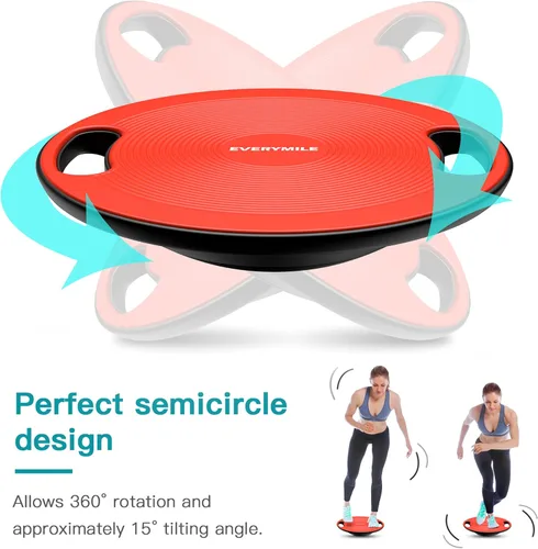 Miniatura 3 de Wobble Balance Board, Exercise Balance Stability Trainer Portable Balance Board with Handle for Workout Core Trainer Physical Therapy & Gym No-Skid