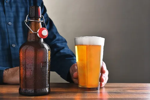 Miniatura 6 de Botella de cerveza de vidrio para fabricación de cerveza casera con tapa giratoria abre fácil y sello de caucho hermético - 16 onzas - Caja de 12