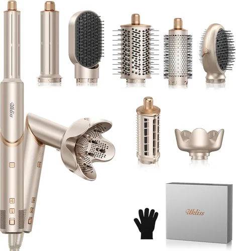 Miniatura 10 de UKLISS - Estilizador de cabello de aire caliente 6 en 1 con secador de pelo de alta velocidad de 110,000 rpm, cepillo de secado automático redondo