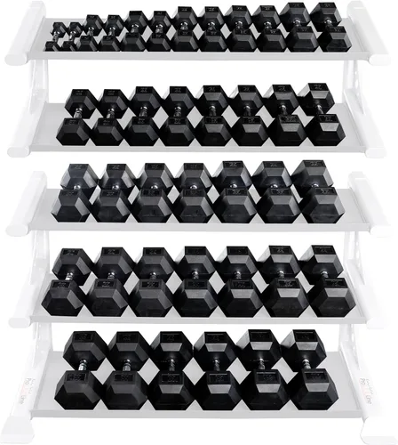Miniatura 3 de Mancuernas hexagonales con revestimiento de hule 3 – 100 libras