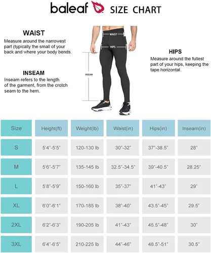 Miniatura 7 de BALEAF Mallas de forro polar para hombre, pantalones térmicos de ciclismo, resistentes al agua, con cremallera, bolsillos, para invierno, cálido