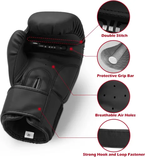 Miniatura 2 de Guantes de boxeo para hombres y mujeres, guantes de entrenamiento de saco pesado de cuero premium para sparring, guantes profesionales para saco