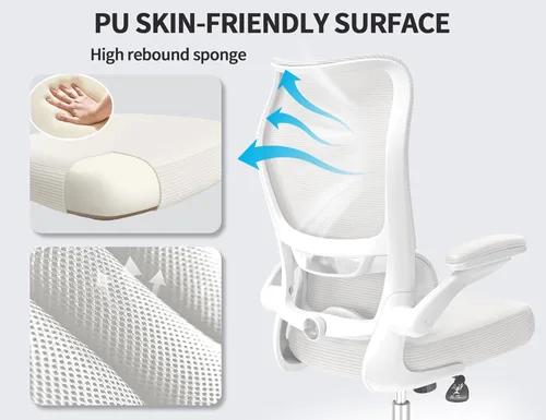 Miniatura 8 de TRALT Silla de Oficina Ergonómica - Silla de Escritorio con Respaldo Alto Ondulado Soporte Lumbar Ajustable Silla de Computadora - Sillas Gaming