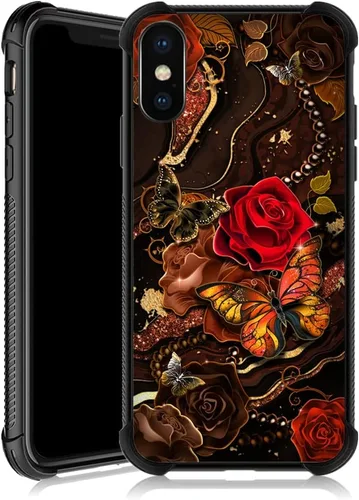 Miniatura 37 de Funda para iPhone Xs Max, diseños de girasol, estrella, cielo, cubierta trasera de cristal templado antiarañazos, esquinas reforzadas, carcasa