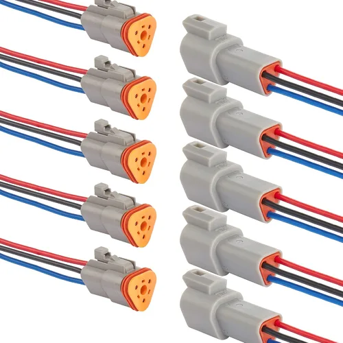 Miniatura 10 de Deutsch Conector DT de 2 Pines, Conector Eléctrico Automotriz Impermeable DT de 2 Vías Macho Hembra Enchufe Arnés de Cableado, con Cable de Alambre