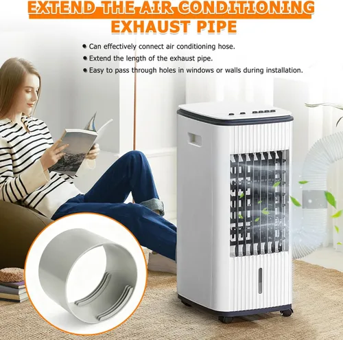 Miniatura 6 de Acoplador de extensión de manguera de aire acondicionado portátil de 5.9 pulgadas, conector de ventilación universal para manguera de escape de aire