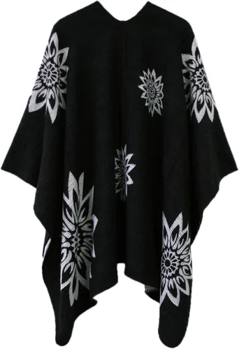 Miniatura 11 de Urban CoCo Poncho de colores para mujer, chal con frente abierto, color en bloques
