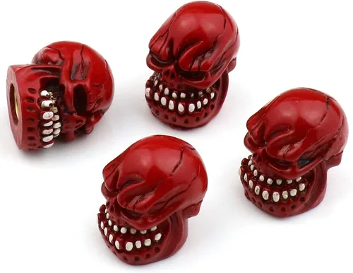 Miniatura 7 de Tapones de válvula de neumáticos para automóviles, a prueba de polvo, linda cabeza de calavera, ajuste universal para la mayoría de automóviles