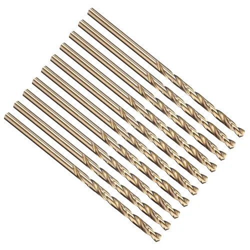 Miniatura 316 de PATIKIL Broca Jobber de 0.039 in, vástago recto M35 cobalto 5% acero de alta velocidad 135° acabado dorado para metal duro de acero inoxidable - 2