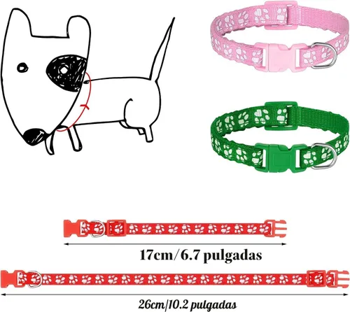 Miniatura 2 de Paquete de 12 Collares para Cachorros de Camada, Collares de Identificación Ajustables para Cachorros, Collares de Nailon Suave de Parto