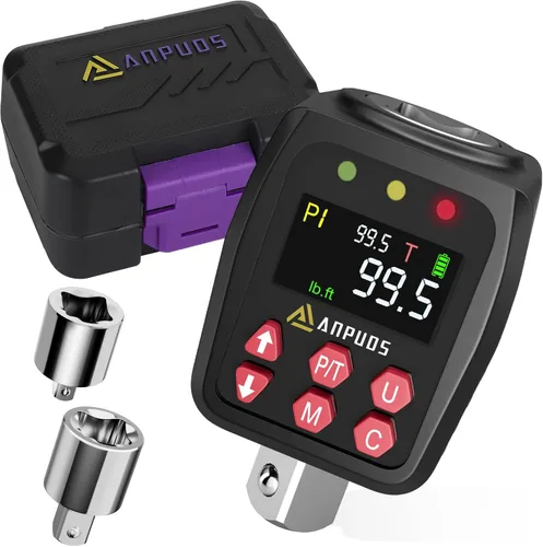 Miniatura 8 de ANPUDS Adaptador de torque digital de 1/2", 7.4-147.5 pies-libra/10-200 Nm, convertidor de llave dinamométrica digital con precisión de ±1%, valor