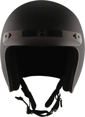 Miniatura 2 de Detour Helmets D.O.T. - Casco ligero 3/4 negro plano para motociclistas con visera extraíble
