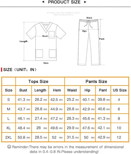 Miniatura 7 de niaahinn Conjunto de uniforme médico para mujer, camiseta de uniforme y pantalón deportivo con bolsillo para profesionales médicos