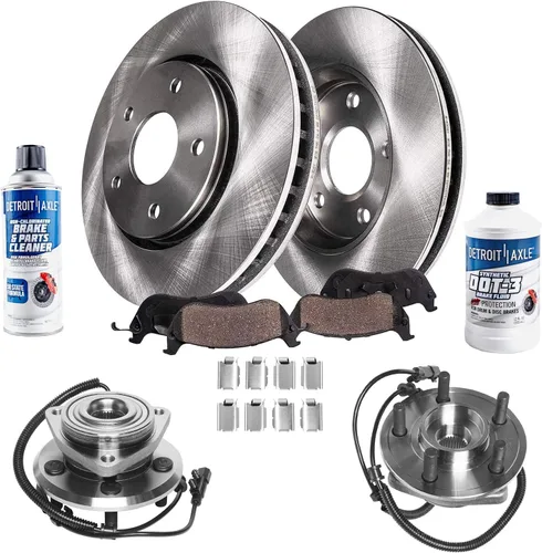 Miniatura 46 de Detroit Axle - Rotores de freno para Jeep Compass 2015-2022 Renegade 2016-2022 Fiat 500X 2016-2022, 2018, 2019, 2020, 2021. Reemplazo de rotores