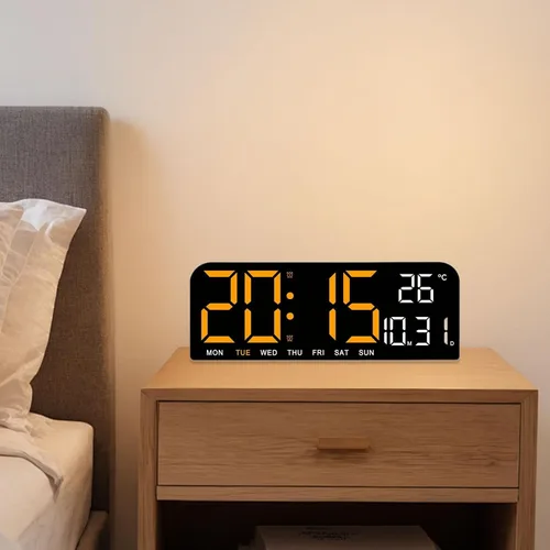 Miniatura 3 de Reloj digital grande LED grande con temperatura de fecha y semana, montaje en pared, temporizador enorme, alarma fuerte para decoración de mesita