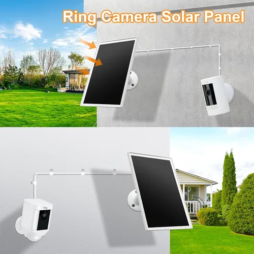 Miniatura 2 de Cargador de panel solar para cámara Ring, compatible con batería de cámara Ring Stick Up, batería de Ring Spotlight Plus/Pro, resistente al agua
