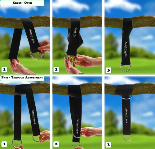 Miniatura 4 de Kit para colgar correas de columpio de árbol, dos ganchos de 10 pies extra largos y resistentes de 2200 libras y dos mosquetones de bloqueo seguros