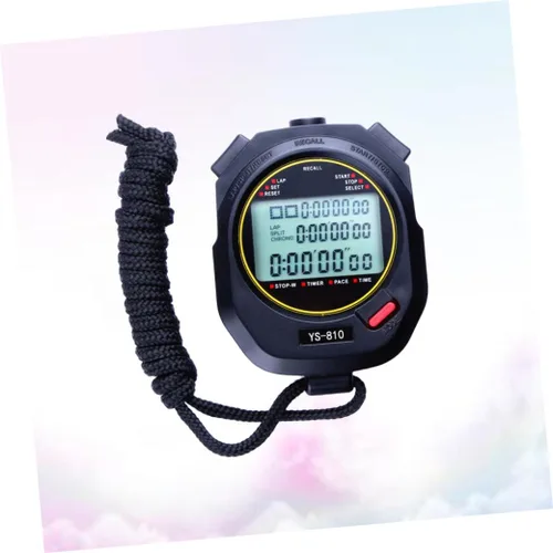 Miniatura 5 de Cronómetro deportivo LCD digital de tres filas con temporizador de cuenta regresiva para correr con funciones de alarma cronógrafo preciso