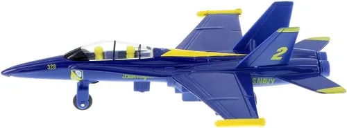 Miniatura 4 de Playmaker Toys United States Navy Blue Angels F/A-18 Super Hornet Fighter Jet 6 pulgadas modelo de juguete de metal fundido a presión con acción