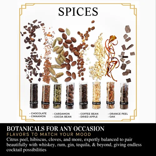Miniatura 4 de Kit de fabricación de whisky de alta calidad, juego de infusión de cóctel de 15 piezas con guía de recetas, botellas de vidrio, cubos de acero Kit