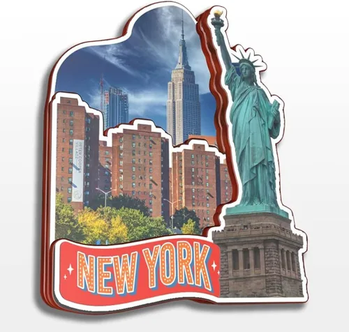 Miniatura 21 de Buffalo - Imán de nevera de madera en 3D de madera de Nueva York, Estados Unidos, Estados Unidos, hecho a mano, recuerdos de la ciudad, imán