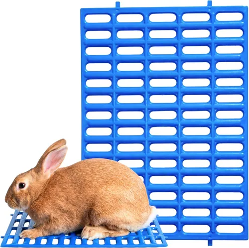 Alfombrillas prémium para jaula de conejo (azul, 1 unidad) | Protectores de piso de alambre ABS de alta resistencia | Previene heridas y pies para