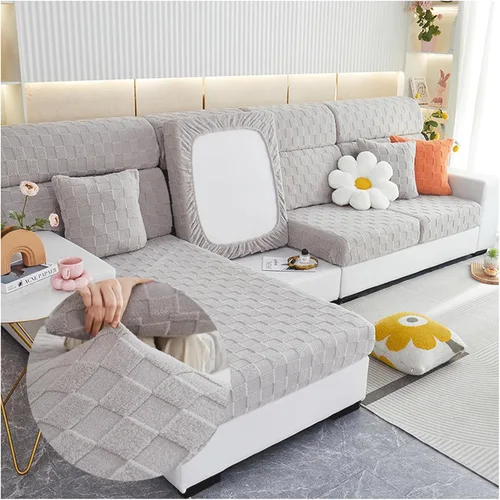Miniatura 12 de Funda de cojín elástica para asiento de sofá con parte inferior elástica, de elastano, jacquard, antideslizante, protector de muebles