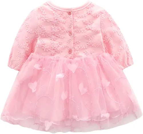 Miniatura 29 de Vestido de otoño de manga larga para niña pequeña, vestido de encaje con flores, boda, primer cumpleaños, bautizo, vestido con sombrero