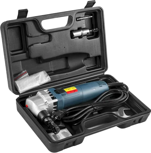 Miniatura 9 de VEVOR Nibbler de metal eléctrico de 380 W, cortador de metal, 1800 rpm, rotor de alta velocidad de 0.07 pulgadas/0.071 in de grosor, 220 V
