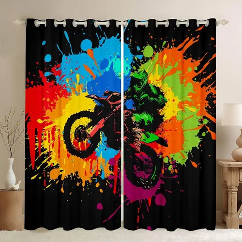Miniatura 15 de Cortinas opacas de damasco negro para adultos, 30-50 % cortinas barrocas victorianas antiguas de 38 pulgadas de ancho x 54 pulgadas de largo, Multi