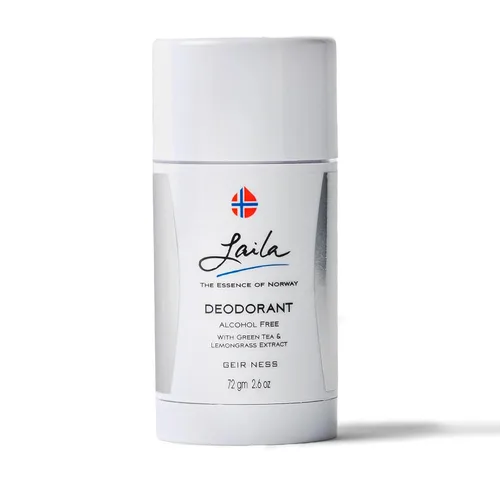 Geir Ness Desodorante Laila con extractos de té verde y citronela, sin alcohol ni aluminio para pieles sensibles, aroma fresco y limpio de larga