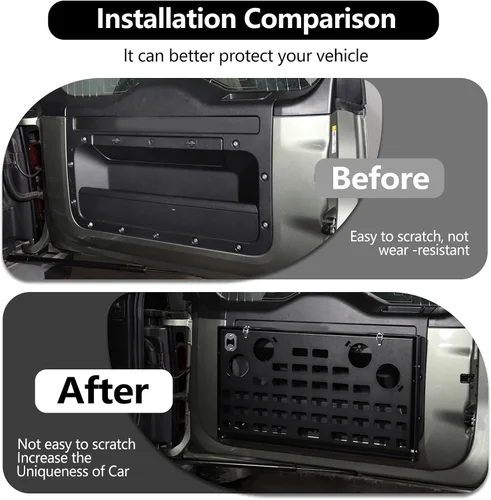 Miniatura 5 de Estante de almacenamiento de metal plegable de metal para puerta trasera de coche para Land Rover Defender 2020-2021 piezas de automóviles